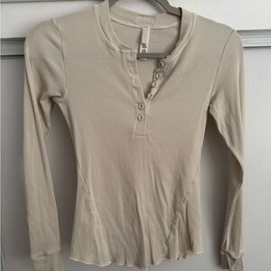 New SKIMS Henley Cotton Rib Long Sleeve